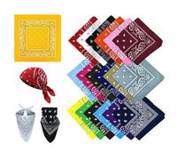 Bavooty 20 Pack Bandana,Paisley Bandana Scarf for Women and Men,20 Colour,Multifunction Head Scarves,Neck Scarves,Cowboy Neckerchief,Large Handkerchiefs,Unisex,Square,55 x 55cm,for Motorcycling