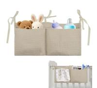 Bavooty Baby Crib Organiser,2 in 1 Baby Crib Pocket Organizer,Hanging Storage Bag,Crib Storage Pocket,Nappy Caddy,Baby Bed Storage Hanging Bag for Clothing Books and Magazines Diapers Drool Bibs