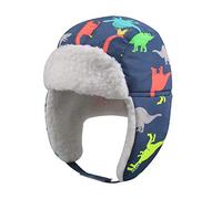 BAVST Winter Trapper Hat for Boys Girls Waterproof Warm Baby Toddler Ushanka Fleece Beanie Hats for 6M-6T, Colorful Dinosaur, 4-6 Years