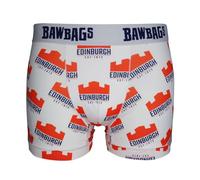 Bawbags Edinburgh Rugby Away Technical Boxers M - Mens Boxers - Official SRU Merchandise - Moisture Wicking Breathable Sports Underwear for Men - Comfortable Mens Underpants Rugby Gift White
