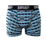 Bawbags Glasgow Warriors Stripe Technical Boxer Shorts - XL New Perfect Rugby Gift for Him Coaches Men Boys All Ages 95% Cotton Blue