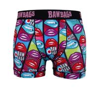 Bawbags Men's Cool De Sacs Boxer Shorts - Kiss Lips Patterned Underwear - Moisture Wicking Technical Performance Boxer Briefs with Bamboo Pouch
