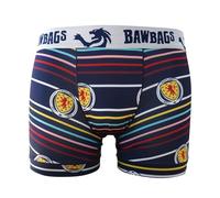 Bawbags Scotland National Team Stripes Technical Boxers L - Mens Boxers - Moisture Wicking Breathable Fabric - Rude Funny Underwear - Comfortable Sports Performance Novelty Underpants Gift Multicolor