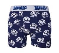 Bawbags Scotland Rugby Badge Technical Boxers XS - Mens Boxers - Official SRU Merchandise - Moisture Wicking Breathable Sports Underwear for Men - Comfortable Mens Underpants Rugby Gift Blue