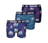 Bawbags Scotland Rugby Front Row 3-Pack Technical Boxers XL - Mens Boxers - Official SRU Merchandise - Moisture Wicking Breathable Sports Underwear for Men - Comfortable Mens Underpants Rugby Gift