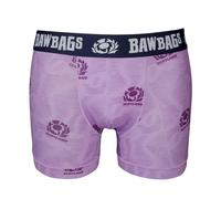 Bawbags Scotland Rugby Groove Technical Boxer Shorts S - 95% Polyester Purple