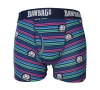 Bawbags Scotland Rugby Lines Technical Boxers L - Mens Boxers - Official SRU Merchandise - Moisture Wicking Breathable Sports Underwear for Men - Comfortable Mens Underpants Rugby Gift Blue