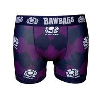 Bawbags Scotland Rugby Roar Technical Boxers L - Mens Boxers - Official SRU Merchandise - Moisture Wicking Breathable Sports Underwear for Men - Comfortable Mens Underpants Rugby Gift Purple