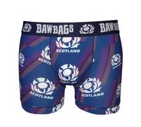 Bawbags Scotland Rugby Winger Technical Boxer Shorts L - 95% Polyester Blue