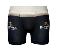 Bawbags Stout Technical Boxers XL - Mens Boxers - Moisture Wicking Breathable Fabric - Rude Funny Underwear for Men - Comfortable Sports Performance Novelty Mens Underpants Gift Idea Print Black