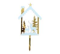 Bawiaueu Cake Topper for Christmas,Cute Safe Acrylic Cupcake Topper Picks,Merry Merry Christmas Dessert Toppers Set Glittery Holiday Cupcake Picks for Party Cake Supplies Decoration