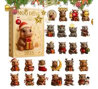 Bawiaueu Christmas Countdown Calendar - 2D Acrylic Hippo Pendant - 24 Days December Calendar Countdown,for Kids Boys Toddler New Year Fans Holiday Collection