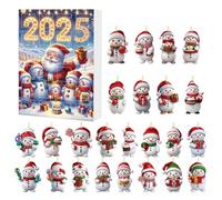 Bawiaueu Countdown to Christmas,24-Day Christmas Count-Down 2D Acrylic - Snowman Themed Tree Ornament for Boys Kids Women Men Girls Adults Window Table Display