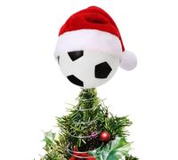 Bawiaueu Topper for Christmas Tree - Santa Hat Soccer Football Tree Topper Decor,Home Party Tabletop Display,for Studio Nursery Home Door Living Room Party Outdoor Indoor Winter