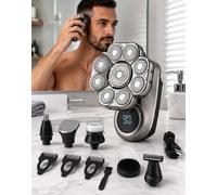 Bawldy 9.0 Ultra Head Shaver, Ipx7 Wet Dry, 6-in-1 Kit，Deluxe Multifunction Set