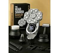 Bawldy 9.0 Ultra Shaver, 2026 New Bald Head Shavers for Men, 9D Floating Head System, Dual-Track Blades, 6-in-1 Detachable Head Shavers, Smooth & Comfortable, Intelligent Anti-Pinch, IPX7 Waterproof