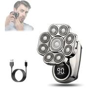Bawldy Shaver Pro, 9d Floating Head Shaver for Bald Men, Bawldy Pro, Detachable Head Shavers, 6 in 1 Electric Razor Ipx7 Waterproof, Wet Dry LED Display, Rechargeable 7d Rotary Shavers (A)