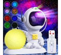 Bawoo Astronaut Galaxy Projector, Astronaut LED Star Projector with Nebula,Remote Control & Timer,USB Powered 360° Adjustable Spaceman Night Light Projector for Children Adults (Full Moon)