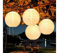Bawoo Solar Lights Outdoor Garden, 4 Pack 25cm Hanging Solar Lanterns, Warm White, Waterproof IP65 Lights Ornaments Outdoor for Garden Pathway Patio,Warmwhite
