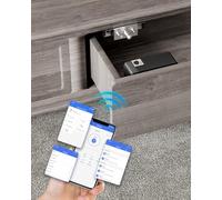 BAWOSS Smart Bluetooth Cabinet Locks Hidden,Safety RFID Kid Keyless Drawer Locks for Adults Children Proof,TTlock APP Works with Alexa & Google Home Smart Lock Cupboard,No Drilling,NFC,Card,Key