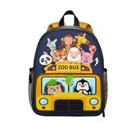 Bawpkn Toddler Backpack for School Lightweight Bag with Adjustable Buckled Chest Straps for Preschool Kindergarten Elementary, Zoo 01, One Size, Zoo 01