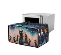 Baxinh Black Cat Planet Print Toaster Oven Dust Cover Washable Dust Protection Bread Machine Dust Cover with Side Pockets for Kitchen Counter Decorative, L, Dark Blue