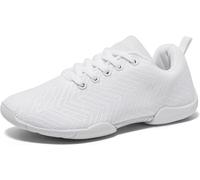 BAXINIER Girls White Cheerleading Shoes Breathable Youth Cheer Competition Sneakers Athletic Training Dance Tennis Walking Shoes, White 208, 37.5/38 EU