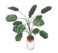Baxnore 1:12 Scale Miniature Dollhouse Banana Tree Plant Realistic Simulation Bonsai Green Leafed Plant Decoration for Dollhouse Living Room Kitchen Scene Plastic Glass White Bottl (Large Size)