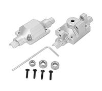 Baxnore 1/24 Scale RC Axle Housing Aluminum Alloy Front Rear Axle Upgrade Parts for ECX Barrage RGT FTX 1/24 RC Cars High Performance Durable Lightweight Metal Replacement Componen (Silver)