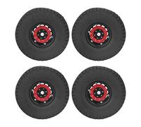 Baxnore 1.9 Inch RC Wheels and Tires Heavy Duty Rubber Tires with Aluminum Alloy Hubs for Axial SCX10 90046 1/10 Scale RC Crawler Cars 4PCS Black 37mm Width 11cm Diameter Off Road