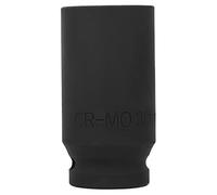 Baxnore 1 Inch Heavy Duty Chrome Molybdenum Air Impact Wrench Socket Professional Grade Metric Square Hex Pneumatic Tool for Mechanics Automotive Repair 80mm Length Black (1 inch 80 Long Sleeve H30