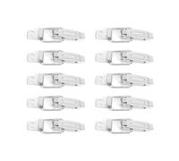 Baxnore 10 PCS Zinc Plated Iron Spring Hasp Lock Buckle, Toggle Latch Catch for Wooden Chest Box Machine Electrical Equipment
