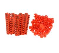 Baxnore 100 PCS Cattle Ear Tags Numbered 001 100 Livestock Animal Identification for Farm Ranch Management Durable Plastic Ear Tags for Cows Calves Pigs Goats Sheep 5x4cm Each with (Orange)