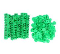 Baxnore 100 PCS Cattle Ear Tags Numbered 001 100 Livestock Animal Identification for Farm Ranch Management Durable Plastic Ear Tags for Cows Calves Pigs Goats Sheep 5x4cm Each with (Green)