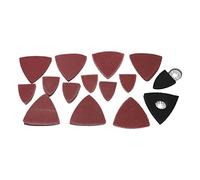 Baxnore 100 PCS Oscillating Tool Sanding Pad Kit, Triangular Finger Accessories, 60 to 240 Grit, ABS Material, Sandpaper Included for Wood Grinding