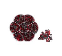 Baxnore 1000Pcs Glass Rhinestones Shiny Transparent Multifaceted Cutting Hotfix Rhinestones for Nail Art DIY Crafts Clothing Shoes Jewelry Decoration (JM201 red)