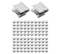 Baxnore 100Pcs 304 Stainless Steel Solar Panel Cable Clips Heavy Duty Metal Wire Clamps for Photovoltaic System Mounting Solar Panel and Inverter Cable Management Durable