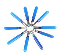 Baxnore 10Pcs 3.175mm Blue Plating Tungsten Steel Engraving Bits High Precision CNC Carving Tools for Wood Acrylic Plastic Professional CNC Router Bits 20 Degree 0.1mm Tip