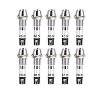 Baxnore 10pcs DC 24V Indicator Light Signal Lamp Stainless Steel Shell 8mm Signal Light Bulb Indicator High Sensitivity Exquisite Workmanship for Industrial Control Panel Machine E (Red)