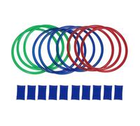 Baxnore 10pcs Hoop Rings Connectors 11in Sensory Training Hoop Ring Game Error 2029 Exercise Hoop Rings for Outdoor Play Group Activity Plastic Medium Size