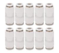 Baxnore 10PCS Straight Reducing Connector Quick Release Pneumatic Air Hose Reducer Tube Fittings White Stainless Steel High Pressure Connector for Mechanical Processing Equipment (PG12-10)
