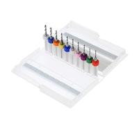 Baxnore 10pcs Tungsten Carbide Micro Drill Bits Set Tools PCB Circuit Board Drilling High Wear Resistance 1.1mm to 2.0mm 3.175mm Shank Steel