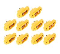 Baxnore 10Pcs XT60E1 M Male Plug Connector Heat Brass Gold Plated Mountable Wire Terminal for RC Drone Battery Charger High Current Applications