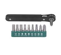 Baxnore 11Pcs Mini Screwdriver Set Professional 1/4 Inch Micro Ratchet Wrench with 90 Degree Reversible Handle Bit Holder for Tight Space Repair Electronics Automotive DIY Projects