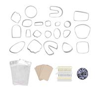 Baxnore 121pcs Polymer Clay Earring Kit Stainless Steel DIY Jewelry Making Set with 21 Cutters for Beginners Artists and Craft Lovers Complete Starter Package