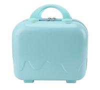 Baxnore 14 Inch Small Travel Hand Luggage Carry On Suitcase Hard Shell Lightweight Airline Approved Cabin Bag with Anti Slip Feet Large Capacity for Business Trip Vacation ABS Mate (Blue)