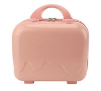 Baxnore 14 Inch Small Travel Hand Luggage Carry On Suitcase Hard Shell Lightweight Airline Approved Cabin Bag with Anti Slip Feet Large Capacity for Business Trip Vacation ABS Mate (Pinkish)