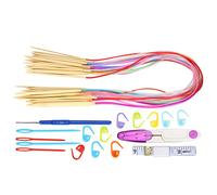 Baxnore 18PCS Circular Knitting Needles Set, Bamboo Circular Knitting Needles with Accessories Pack, Yarn Needles for Weaving Projects (80 cm)