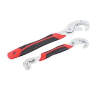 Baxnore 2 Pcs Double Head Wrench Set, Multi Function Universal Spanner with Chrome Plated Carbon Steel, 8 to 32 mm Double Opening Sizes, Anti Slip Handle for Plumbing Repairs