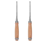 Baxnore 2 PCs Flat Chisel, Cr V Alloy Steel 6 mm Woodworking Tools with Wooden Handle, Accurate Ground Edges for Fine Carpentry Joinery